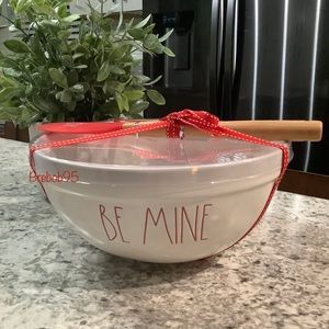 Rae Dunn BE MINE mixing bowl with spatula